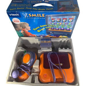 Vtech V.Smile TV Learning System Orange/Purple w/ Joystick & Game Cartridge